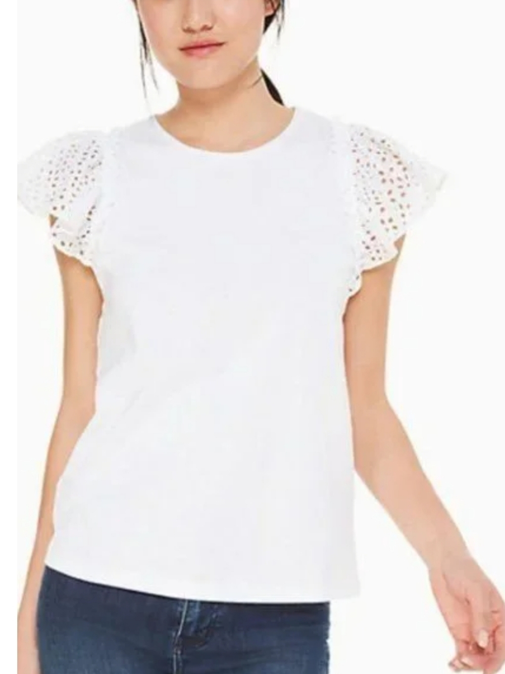 Kate Spade ✨️ Women's White Cotton Crew Neck Tee Size XS